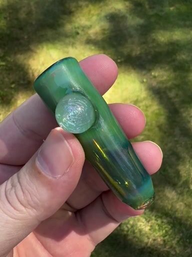 Preview pic of Green energy chillum with dicro attachment
