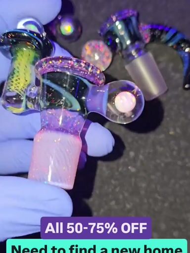 Preview pic of 3 worked Big Z Glass Crushed Opal 18mm Slides