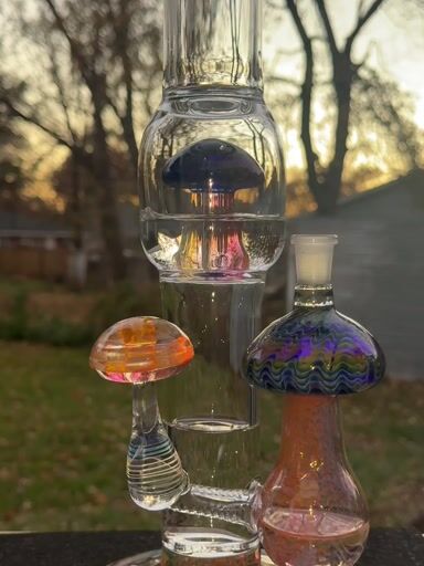 Preview pic of Ripple Glass Mushroom Stem(line)