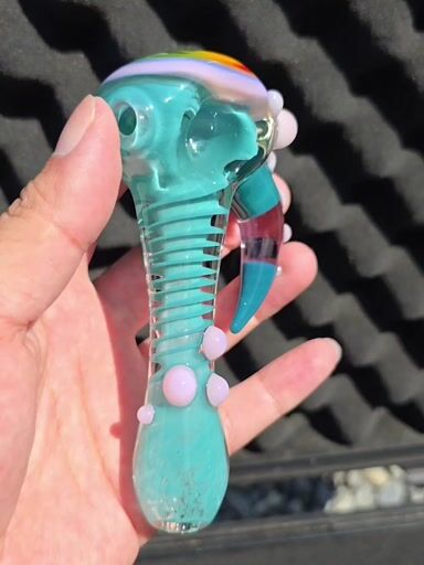 Preview pic of Aqua X Pink Wig Wag Pipe With Horn