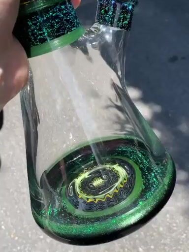 Preview pic of Green Crushed Opal Double Stacked Worked Beaker