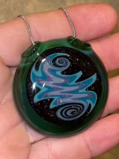 Preview pic of Crushed opal wigwag pendant