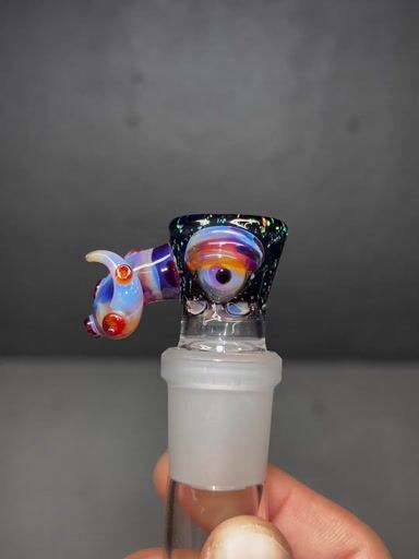 Preview pic of Dippy Glass c/o amber purple 18mm monster slide