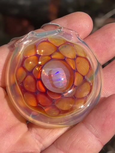 Preview pic of Opal honeycomb pendant