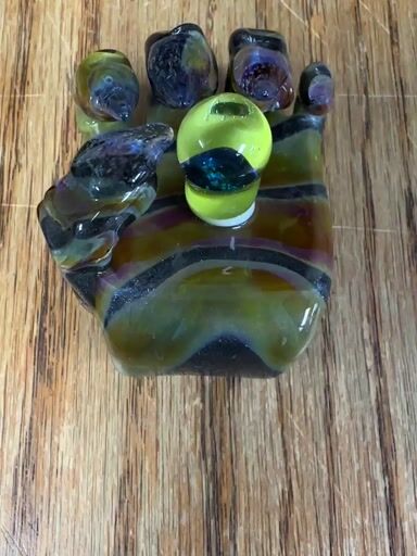 Preview pic of Stabby Joe rare tigers eye full UV with Lucy UV nails and opal center new old stock 2016