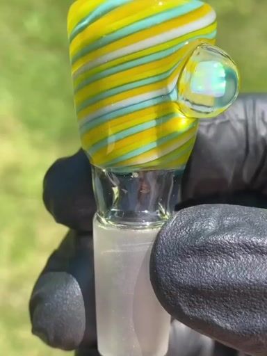 Preview pic of 14mm 3 Hole Linework Opal Slide by Kyle Keller Glass