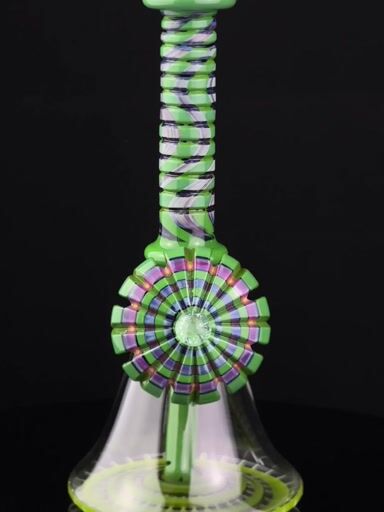 Preview pic of P.A. Jay Glass Green & Grey Worked Beaker