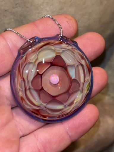 Preview pic of Opal honeycomb pendant