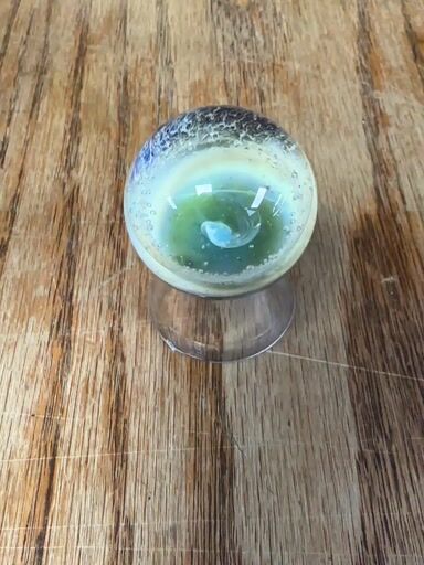 Preview pic of 2016 Rushin glass 35mm galaxy marble with UV Lucy pink back NOS