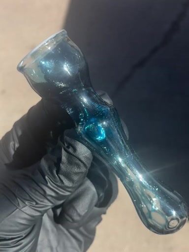 Preview pic of Honeycomb blue stardust chillum. With Millie attachment