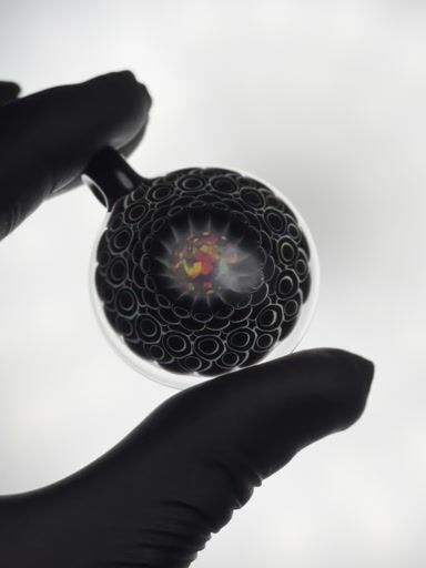 Preview pic of Olour Glass Black & White Opal Dot Stack Pendant