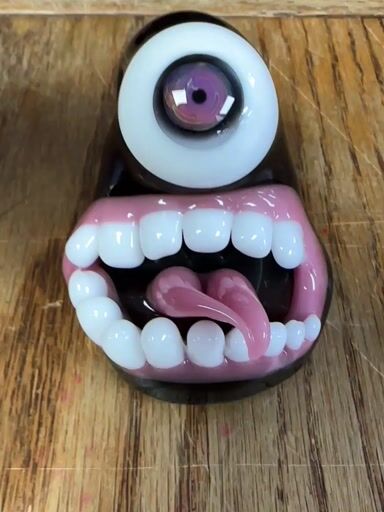 Preview pic of Mcfly glass early 2016 sculpted one eyed monster series new old stock rare collectible