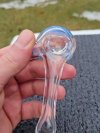 Preview pic of Bubble hash spoon #15 blue stardust over secret white