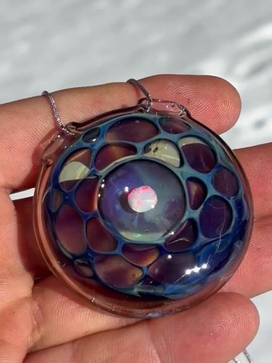 Preview pic of Opal honeycomb pendant