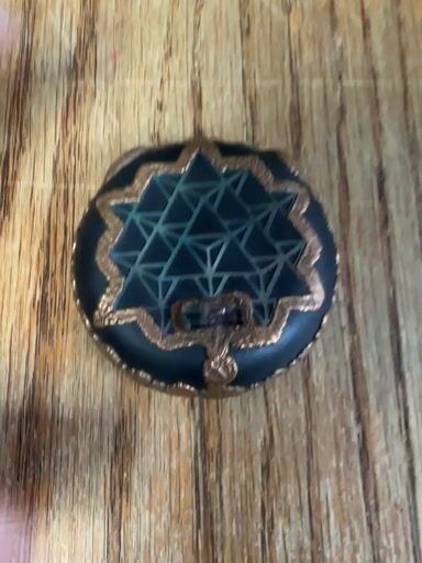 Preview pic of Rushin glass copper electroplated sandblasted watermelon tourmaline pendant custom