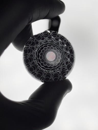 Preview pic of Olour Glass Portal Black & White Opal Dot Stack Pendant