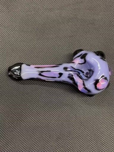 Preview pic of Freeways Glass Art Purple Bengal Print Spoon