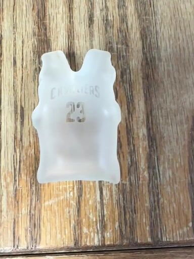 Preview pic of 2016 Rushin Glass custom LeBron James Jersey pendant signed and dated !NOS