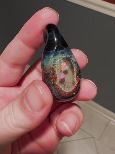 Preview pic of Double opal geode pendant