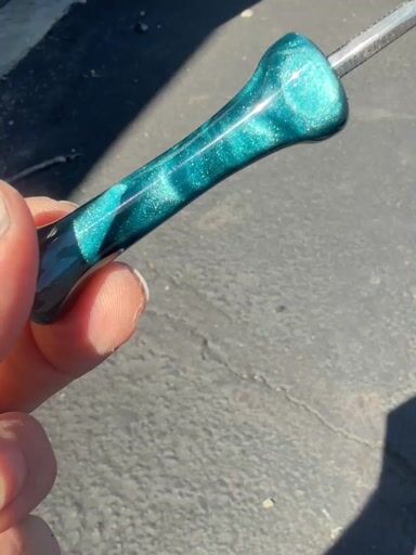 Preview pic of Blue Shimmery Acrylic Turned Dab Tool