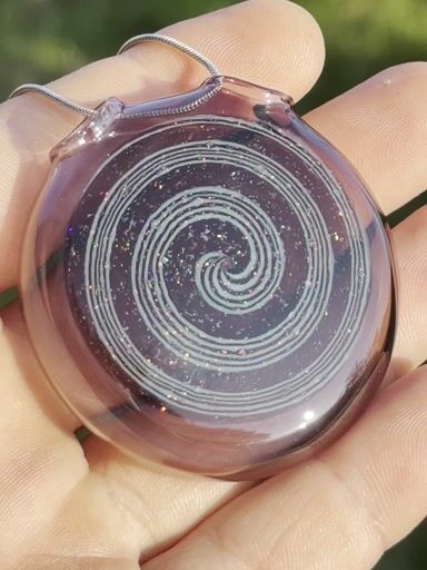 Preview pic of Crushed opal spiral pendant