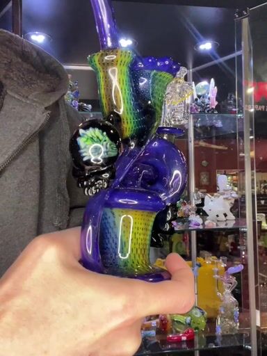 Preview pic of Rhythm Glass and Durin Glass Collaboration Stealie Recycler Rig with Pulsar Banger & Cap