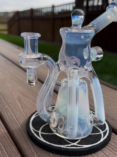 Preview pic of NJR Glass Moonstone Quad Pump w/ faceted MiB and Opal