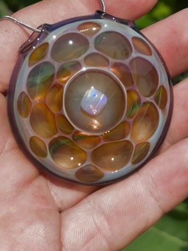 Preview pic of Opal honeycomb pendant