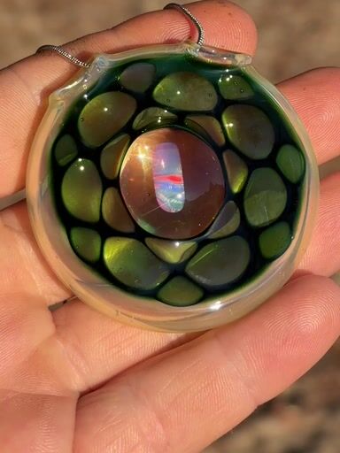 Preview pic of Opal honeycomb pendant