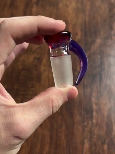 Preview pic of 18mm 4-hole phoenix slide, w/ dense gold purple horn