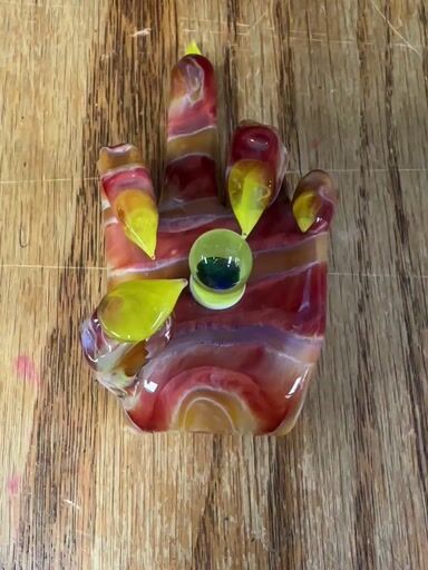 Preview pic of Stabby Joe flip the bird full UV pendant lemon drop nails UV orange crush new old stock 2016