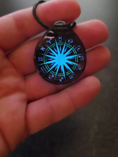 Preview pic of Zodiac Wheel Layered Glow Pendant Seconds