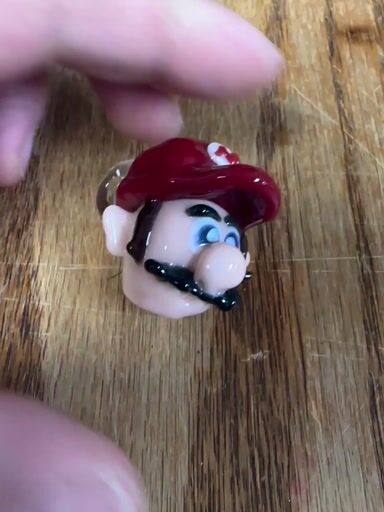 Preview pic of Stabby Joe rare custom Mario pendant with UV Lucy bail collectible new old stock 2016