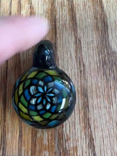Preview pic of 2015 Rushin glass custom fillacello pendant with blue stardust bail NOS