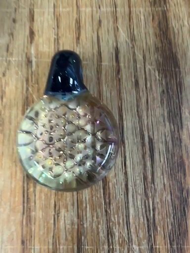 Preview pic of Rushin glass custom flower of life sandblasted & honeycomb back pendant new old stock 2015