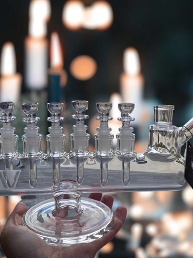 Preview pic of SALE! Grav Labs Menorah - 8 bowl Bubbler/Waterpipe