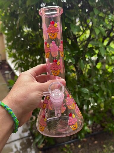Preview pic of Pink Cupcake 10 Inch Beaker Bong