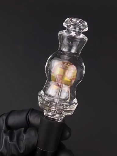 Preview pic of The Beardless Menace Pivot Bubbler Glass Mouthpiece – Water Attachment