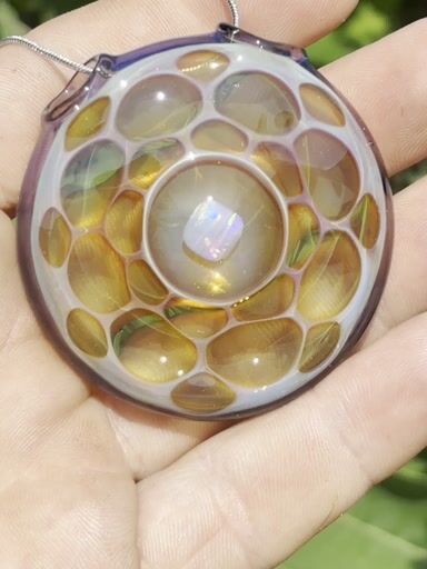 Preview pic of Opal honeycomb pendant