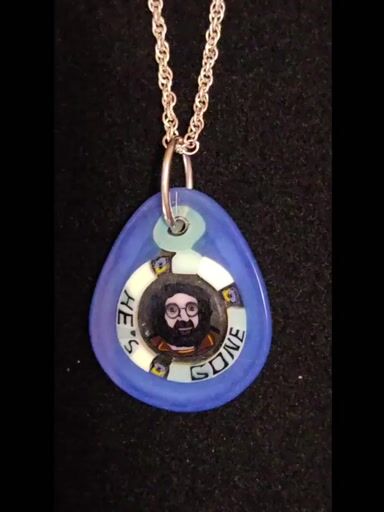 Preview pic of "HE'S GONE"  borosilicate Mille pendant