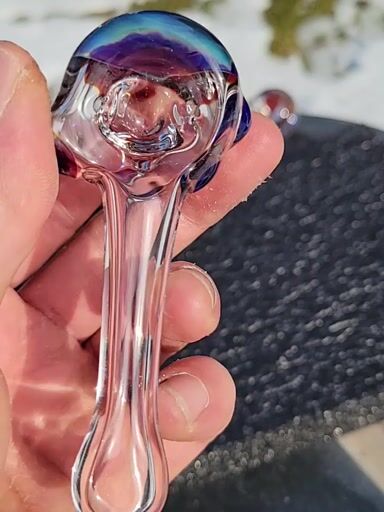 Preview pic of Bubble hash spoon # 11 double amber purple