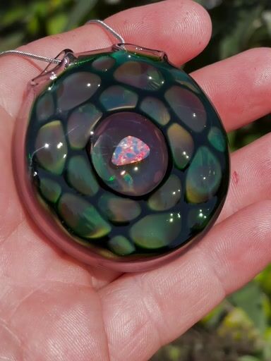 Preview pic of Opal honeycomb pendant