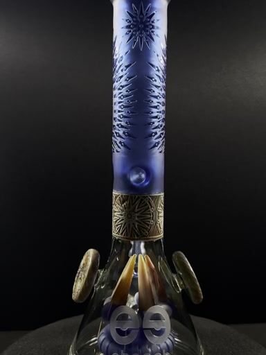 Preview pic of Worked 15” Blue Beaker by Cheech Glass