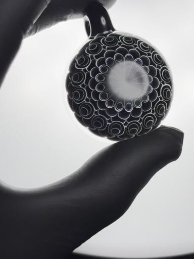 Preview pic of Olour Glass Black & White Dot Stack Pendant