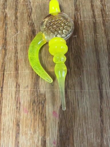 Preview pic of Rushin glass lemon drop honeycomb pendant with magnetic dabber UV orang crush brand new old stock