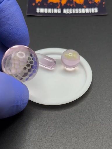 Preview pic of Honeycomb Marble Terp Slurper Pearls Set - Pink