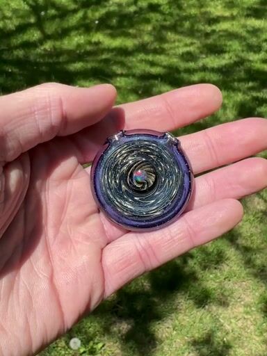 Preview pic of Electrum/Light Bright over Blue Sparkle Pendant