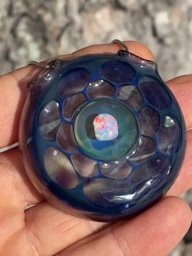 Preview pic of Opal honeycomb pendant