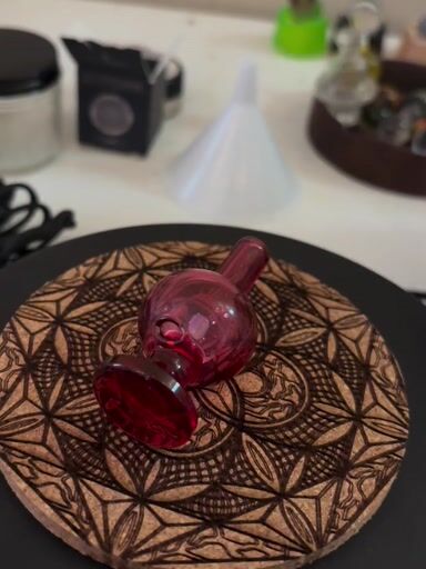 Preview pic of Soup Bubble Cap Ruby with Opal inside