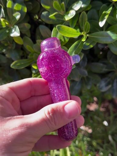 Preview pic of Pink Fuscia Glycerin Glass Hand Pipe